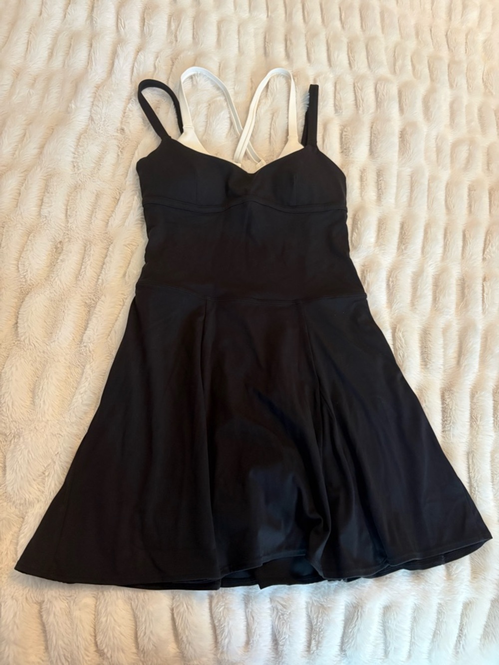 JoyLab Black Mini Active Dress with White Crossback Straps